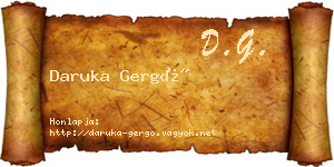 Daruka Gergő névjegykártya